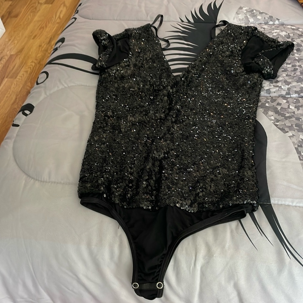 Bebe black sequin bodysuit size xs worn once